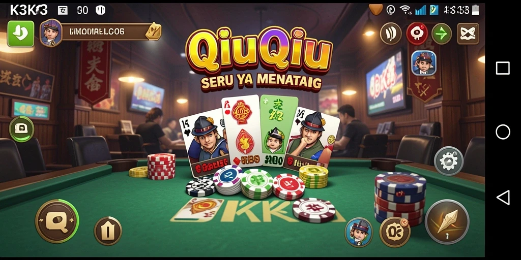 Tampilan menarik dari gameplay QiuQiu di K3K3.