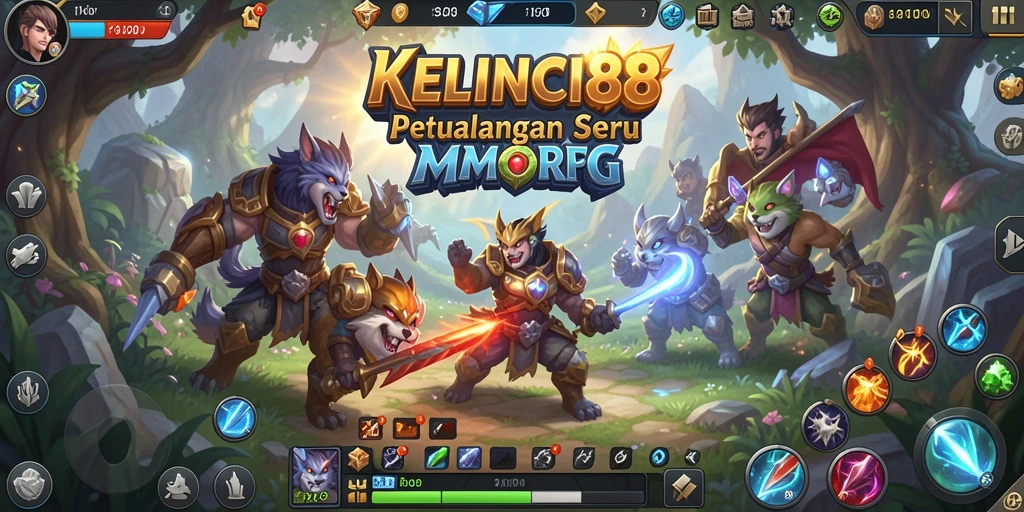 Tangkapan layar KELINCI88 menampilkan aksi pertarungan seru dalam dunia MMORPG.