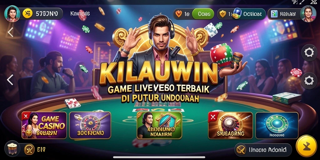 Tampilan gameplay KILAUWIN dengan dealer langsung yang profesional.