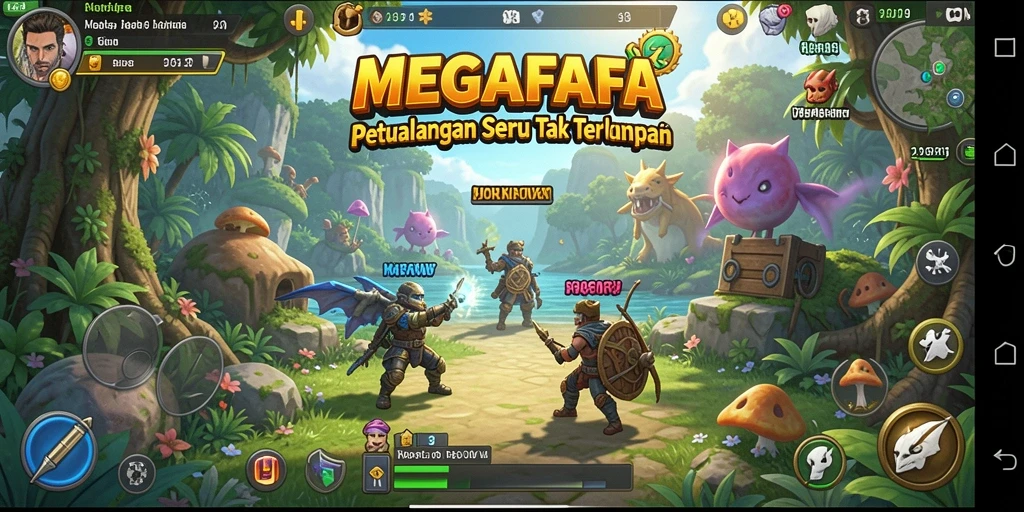 Tampilan gameplay yang menakjubkan dalam MEGAFAFA.