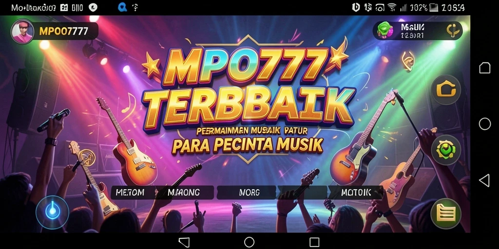 Tampilan gameplay MPO777 yang menarik dengan berbagai pilihan musik.