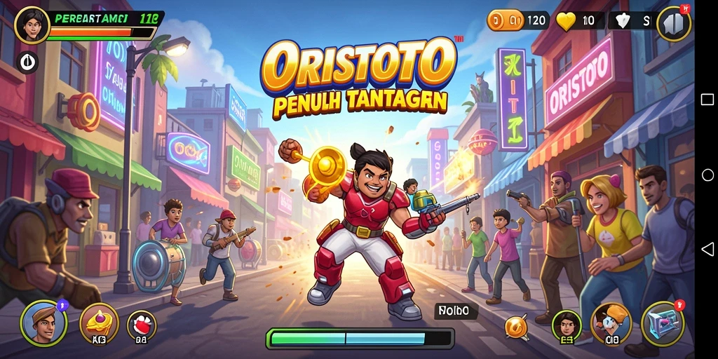 Tampilan gameplay ORISTOTO yang seru dan penuh warna.