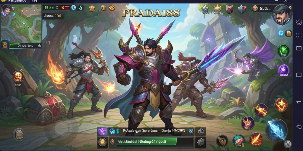 Screenshot gameplay PRADA188 menampilkan petualangan epik dalam MMORPG.