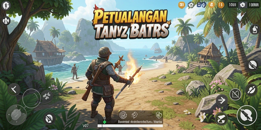 Tangkapan layar gameplay V07 dengan aksi menjelajahi dunia terbuka.