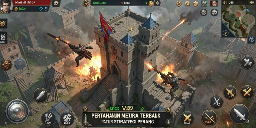 Tampilan gameplay V89 yang seru dalam genre Tower Defense.