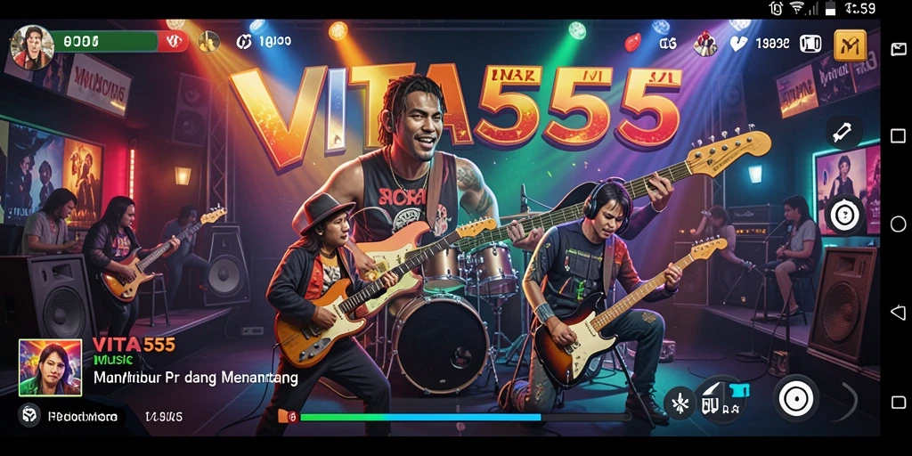 Tampilan gameplay VITA555 yang mengasyikkan dengan interaksi musik.