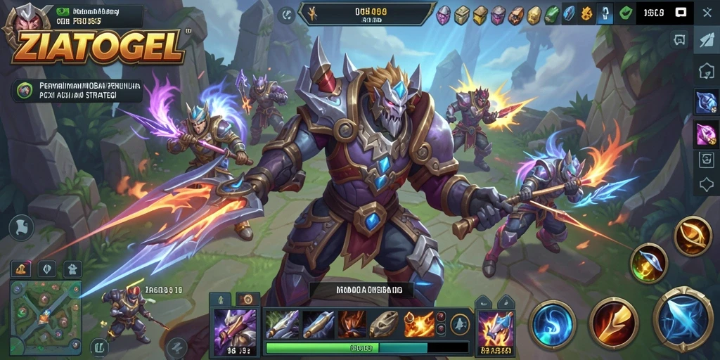 Screenshot gameplay ZIATOGEL menampilkan pertarungan tim yang epik.